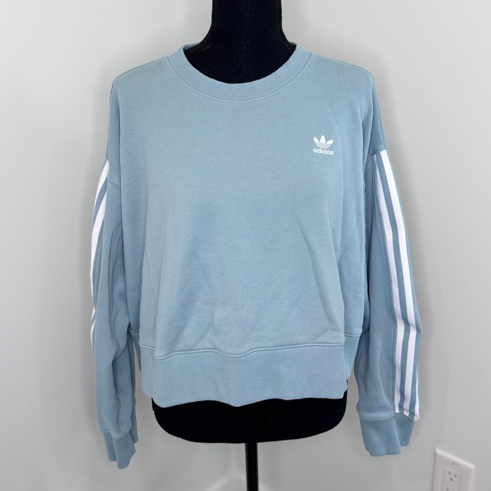 Adidas Women's Crop Blue Athletic Sweater